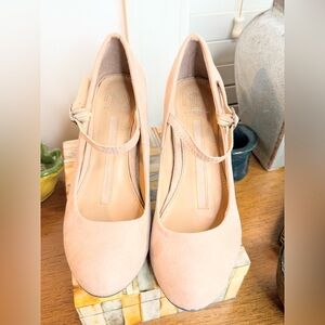 New Directions Champagne Blush Mary Jane Block Heel Pumps Size 6.5
